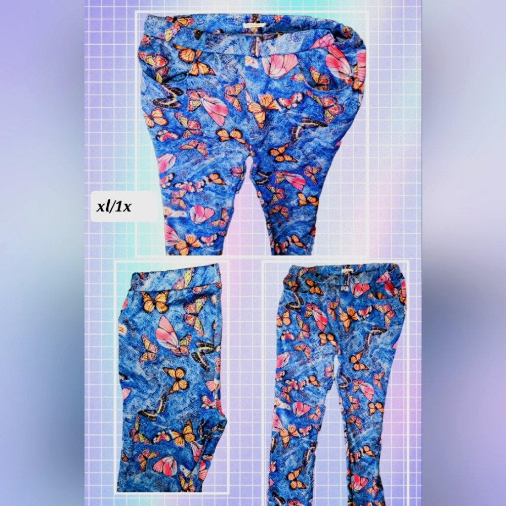 Dolls Kill Butterfly Print Straight Leg Pants